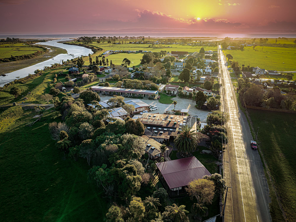 Aerial view of The Last Resort, Karamea