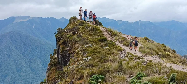 Group of guests enjoying a big view along The Old Ghost Road