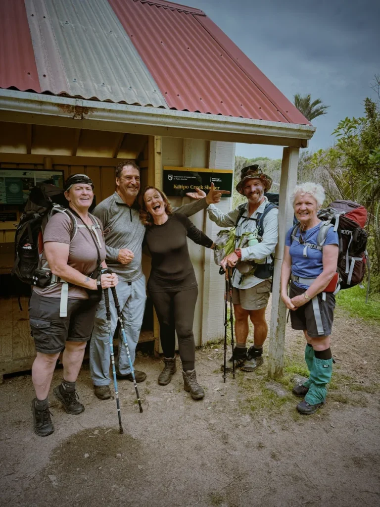 Snack break at Katipo Shelter