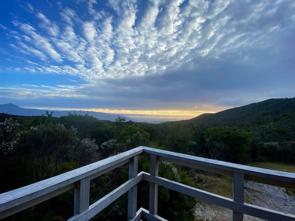 The view out towards the Tasman Sea from Mackay Hut